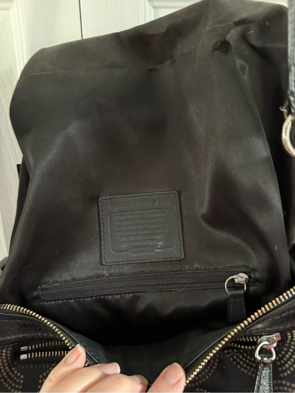 Coach Ashley Dotted Op Art Blk Sig C shoulder or crossbody bag - Picture 10 of 13